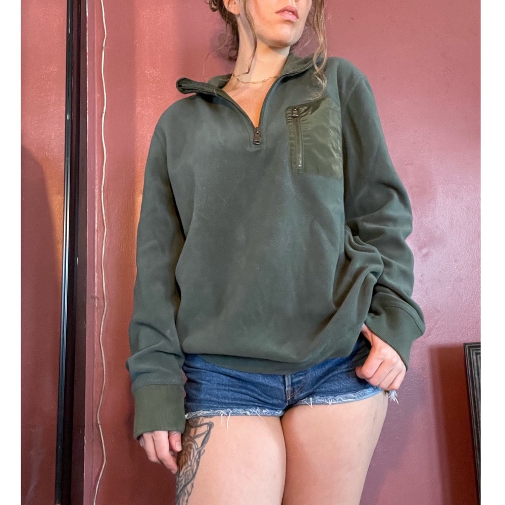 Banana Republic🌲Forest Mockneck Quarter-Zip Sweater
